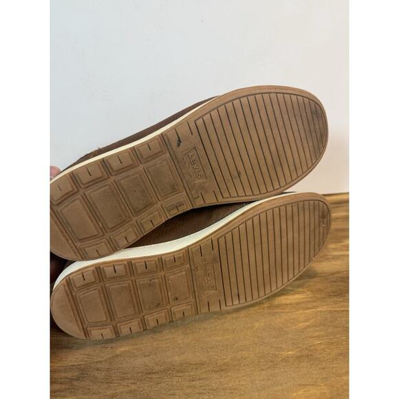 Levi’s Brown Leather Casual Sneakers Men’s Size 9.5 Lace Up Low Top - Picture 10 of 10
